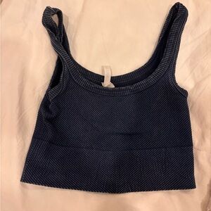 Nikibiki Deep Blue Ribbed Tank Top